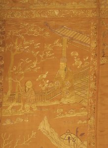 Satin, brodé en forme de grande tenture - Unknown artist