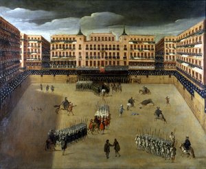 Scène de corrida à Madrid, huile sur toile