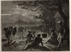 Scène de repos à la campagne, au clair de lune - Unknown artist
