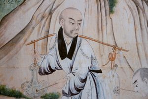Scènes de la vie quotidienne en Chine, détail du papier peint chinois, cabinet chinois, résidence de chasse, par Filippo Juvarra, Stupinigi, Piémont, Italie - Unknown artist