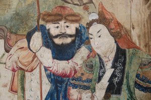 Scènes de la vie quotidienne en Chine, détail du papier peint chinois, cabinet chinois, résidence de chasse, par Filippo Juvarra (1678-1736), Stupinigi, Piémont, Italie - Unknown artist