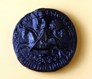 Sceau de Simon de Montfort IV (1150 - 1218), il a participé à la 5e croisade en 1202 et à celle contre les Albigeois en 1209 - Unknown artist