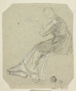 Femme assise de profil - Unknown artist