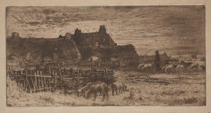 Bergerie : Coucher de soleil - Unknown artist