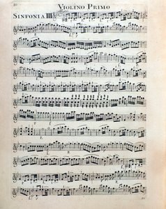 Page de partition pour violon de la symphonie n. 3 par Christian Cannabich