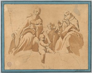 Esquisse pour une peinture murale : Deux moines saints