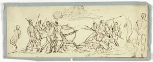 Esquisse de scène de bataille (recto); Frégate (verso) - Unknown artist