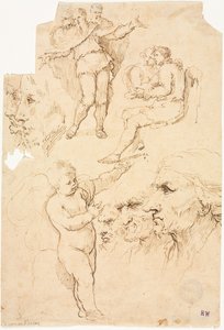 Esquisses de têtes et de figures - Unknown artist