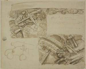 Croquis de divers objets, y compris une ancre - Unknown artist
