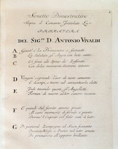 Sonnet au début du Printemps (La primavera) concerto dans Il cimento dell