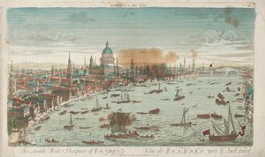 Perspective sud-ouest de Londres - Unknown artist