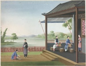 Filage du tissu, préparation des feuilles de thé, préparation de la soie - Unknown artist