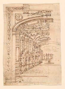 Décor de scène : Arcade menant à un jardin - Unknown artist