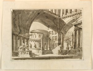 Décor de scène, groupe de bâtiments - Unknown artist