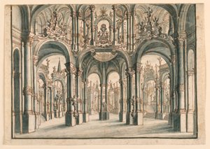 Décor de scène, Cour du palais ouvert - Unknown artist