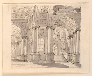 Décor de scène, intérieur du palais