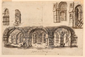 Décor de scène, cave de prison - Unknown artist