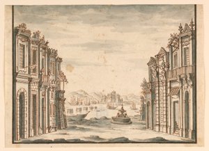 Conception de scène, vue de la ville - Unknown artist