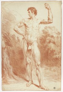 Nu académique masculin debout - Unknown artist