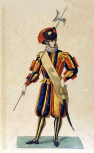 Garde suisse de la Cité du Vatican en petite tenue.