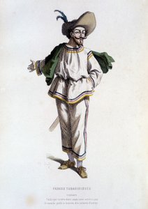 Tabarin, « personnage des Farces Tabariniques » (par Tabarin 1622), dans « Le théâtre français au 16ème et 17ème siècle, antérieur à Molière » par Edouard Fournier - Unknown artist