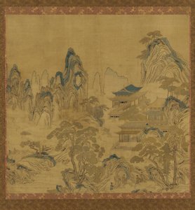 Tapisserie : paysage - un palais parmi les montagnes - Unknown artist