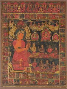 Thangka avec Bouddha paré prêchant - Unknown artist