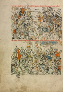 La bataille de Liegnitz ; la décapitation de Heinrich et son âme emportée au ciel par les anges - Unknown artist