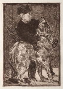 Le garçon avec un chien - Unknown artist