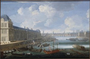 La Grande Galerie du Louvre, le Pont-Neuf, la Cité, le Collège des Quatre-Nations, vers 1670 Sur la Seine, la galère royale, entre 1670 et 1685 - Unknown artist