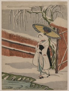 La jeune fille héron sous un saule - Unknown artist