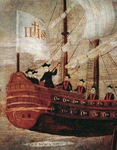 Les Jésuites arrivant par bateau au large de la côte de la Nouvelle-Grenade - Unknown artist