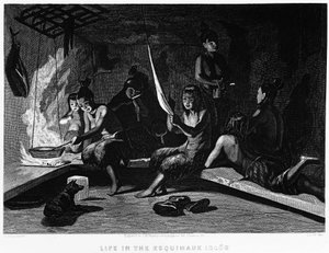 La vie des Esquimaux dans un igloo - Elisha Kent Kane, Exploration arctique dans les années 1853 - 1855, Philadelphie, Childs et Peterson - Unknown artist