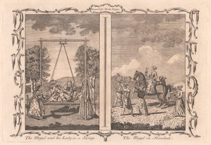 Le Moghol et sa dame sur une balançoire / Le Moghol à cheval - Unknown artist
