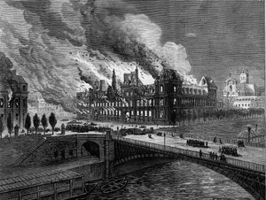 La Commune de Paris en 1871. Incendie de l