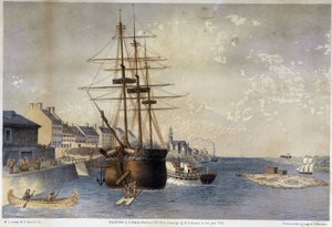 Le Port de Montréal en 1830 - par Spronle - Unknown artist