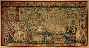 Le navigateur portugais Vasco de Gama arrivé à Calicut en Inde en 1498 - Unknown artist