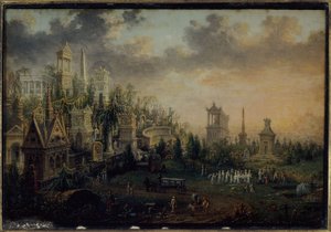 Le cimetière du Père-Lachaise, maintenant dans le 20e arrondissement, en 1835 - Unknown artist