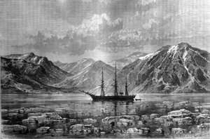 Le bateau de Nils Adolf Erik Baron Nordenskjold, « Vega », à Konyam-bay. Gravure vers 1880. - Unknown artist