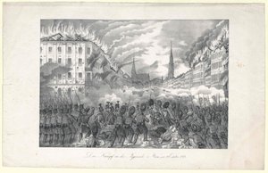 Le combat dans la Jaegerzeile à Vienne - Unknown artist