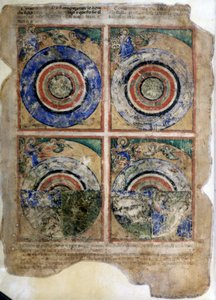 La création du monde. Genèse. Miniature du codex 212 (ou codice padovano ou Bible de Padoue) 1390-1400 Rovigo, Accademia dei Concordi