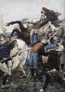 La mort de Joseph Bara (1779-1793), tambour dans les troupes républicaines probablement tué par des voleurs. Gravure de 1894 - Unknown artist