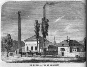 La pompe à incendie de Chaillot en 1858. - Unknown artist