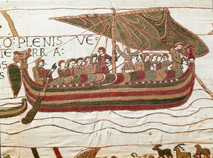 La flotte de Harold, venue informer le duc de Normandie Guillaume le Conquérant