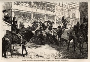 La course de chevaux libres, organisée quatre fois pendant le carnaval, commence à la Place du Peuple, puis se lance au triple galop sur le Corso jusqu