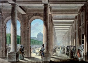 Les galeries et jardins du Palais Royal. Lithographie du XVIIIe siècle. Paris, B.N. - Unknown artist