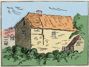 La maison de Francis Drake (1540-1596), explorateur et corsaire britannique à Crowndale près de Tavistock. Elle a été détruite au 19e siècle - Unknown artist