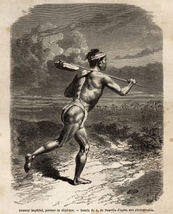 Le coureur impérial, portant les dépêches du Mikado. Gravure pour illustrer le voyage au Japon, en 1863-1864, par Aimé Humbert, ministre de la Confédération suisse, dans « Le tour du monde, nouveau journal des voyages » publié sous la direction d