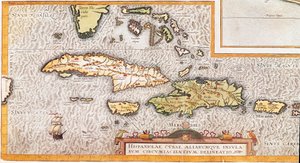 Les îles des Grandes Antilles et des Petites Antilles dans la mer des Caraïbes - Unknown artist