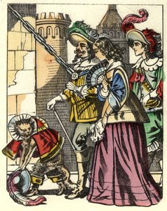 Le roi, la princesse et le marquis de Carabas arrivent au château de l